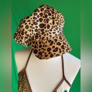 Leopard Print Newsboy, Pageboy, Beret Hat
